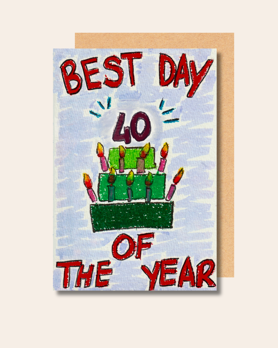 "Best day of the year 40" - Sciannae Handmade Birthday Card